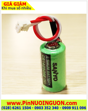 Pin Sanyo CR14250SE _Pin CR14250SE; Pin nuôi nguồn PLC Sanyo CR14250SE lithium 3v 1/2AA 850mAh (chân thép) chính hãng, Xuất xứ NHẬT 